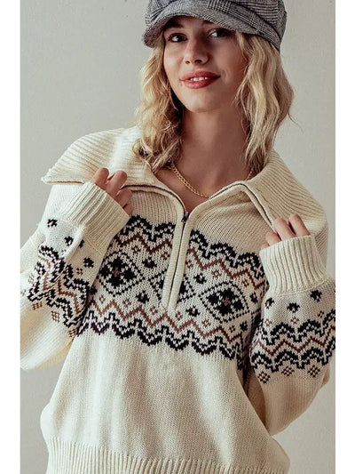 Quinn Quarter Zip Pull Over Sweater