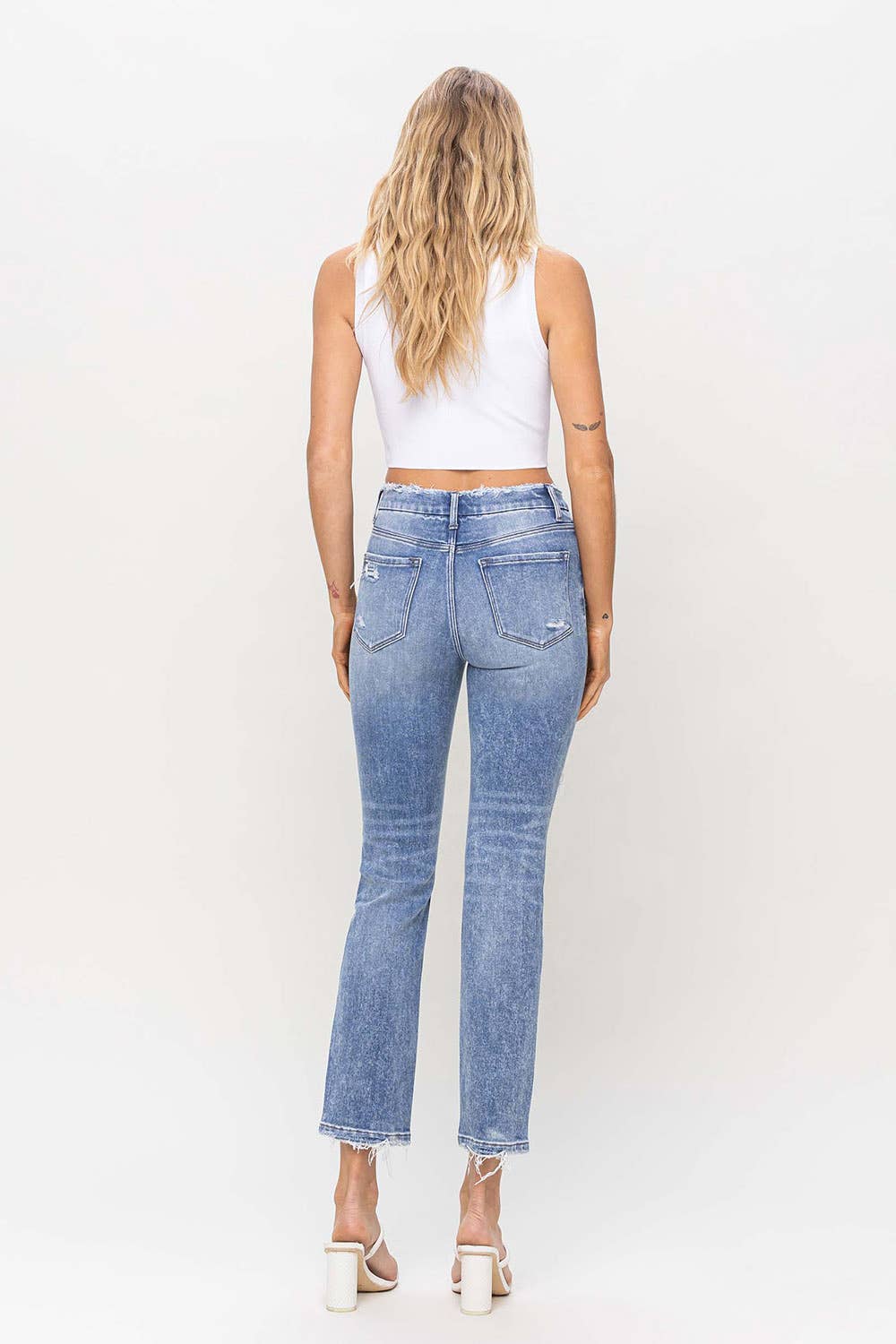 FLYING MONKEY - HIGH RISE CROP SLIM STRAIGHT JEAN F5104: CONVENIENTLY / 26