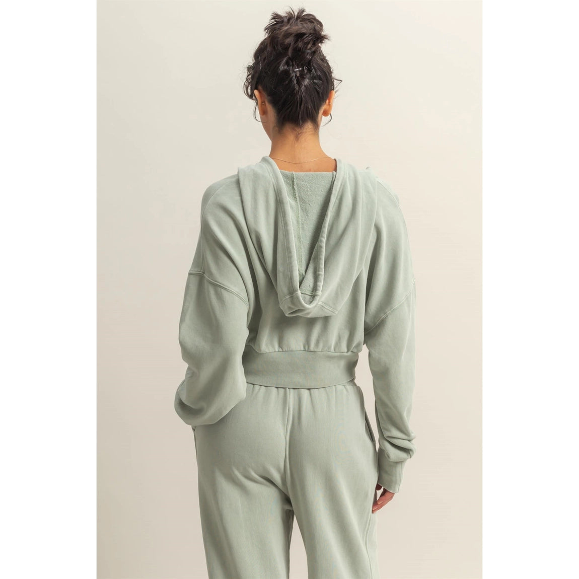 Stevie Cropped Zip Hoodie Sweatshirt