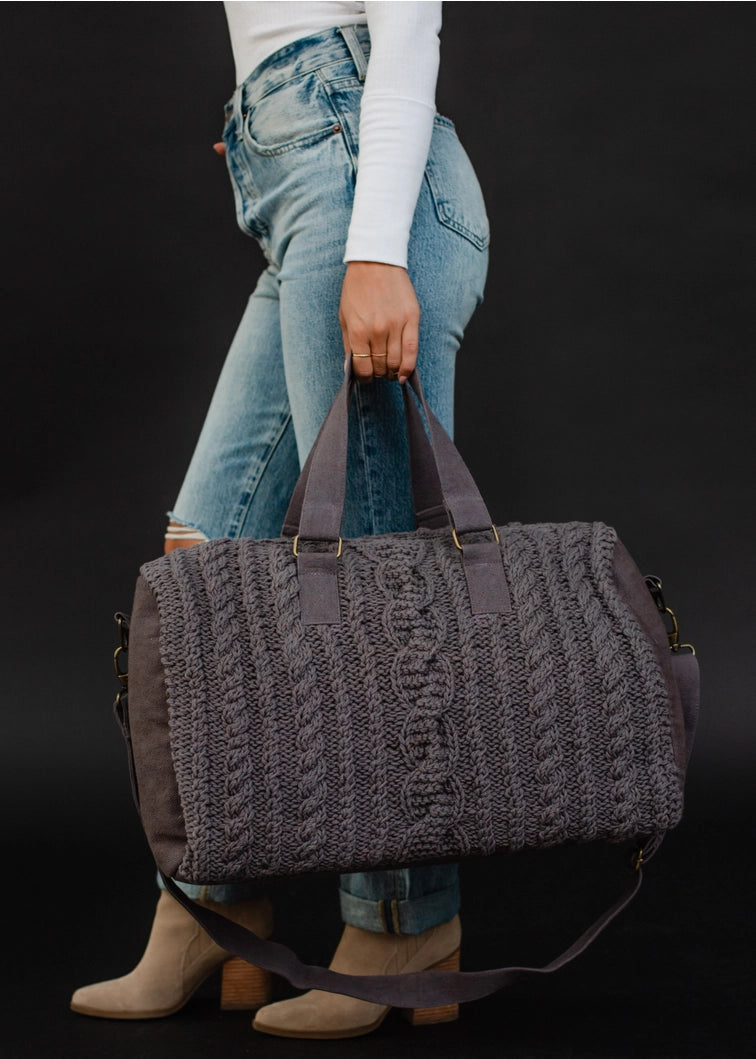 Cable Knit Duffle Bag