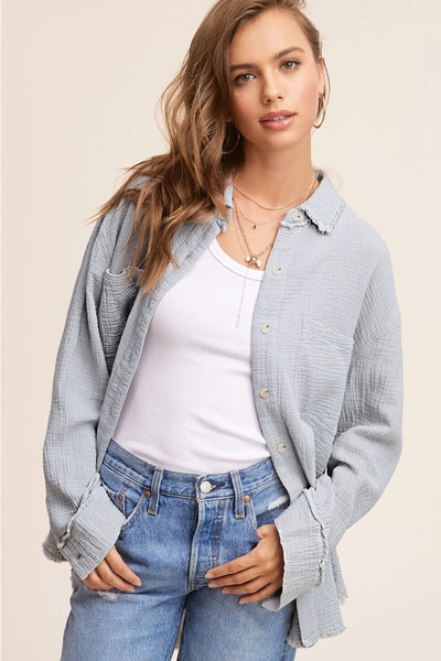 Callie Crinkle Button Down Shirt