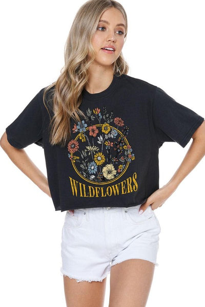Wildflowers Graphic Cropped Tee