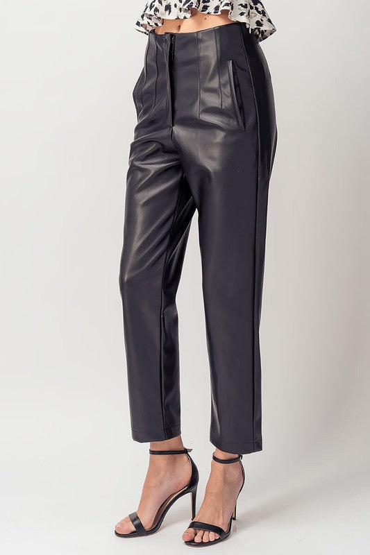 Kerry Faux Leather Ankle Pants