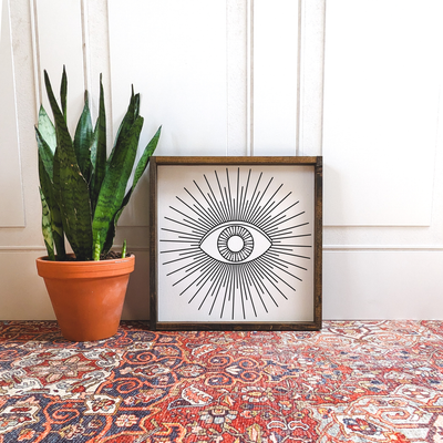 All Knowing Eye Boho Print - Wood Sign
